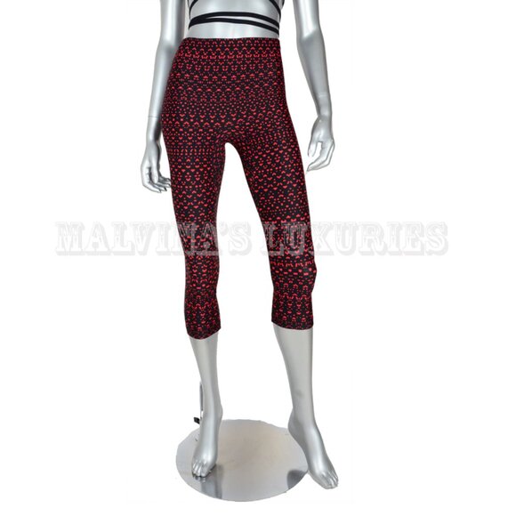 ALEXANDER MCQUEEN CROPPED LEGGINGS MULTI COLORED PRINT PANTS sz L / LARGE